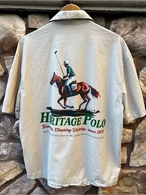 Zara Heritage Polo Men’s Button Down Shirt Size Medium Horse Graphic Preppy